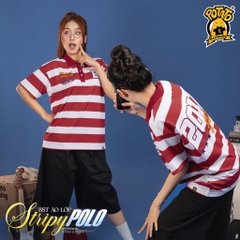 BST Áo lớp Stripy Polo sọc đỏ