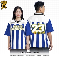 ÁO LỚP BÓNG BẦU DỤC FUNKY JERSEY - XANH DƯƠNG