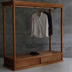 Kệ Treo Quần Áo Gỗ Tự Nhiên Có Hộc