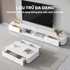 Kệ Tivi Hiện Đại Mặt Vân Đá Trắng Sang Trọng