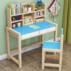 Bàn Học Sinh Gỗ Tự Nhiên Đa Năng Kèm Kệ Sách