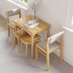 Bộ Bàn Ăn Gỗ Tự Nhiên Hiện Đại 4 Ghế