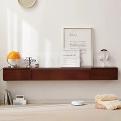Kệ Tivi Treo Tường Gỗ Nâu Óc Chó Hiện Đại