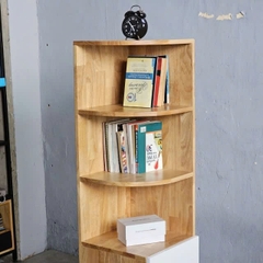 Kệ Sách Gỗ Tự Nhiên Phối Trắng Đứng Hiện Đại