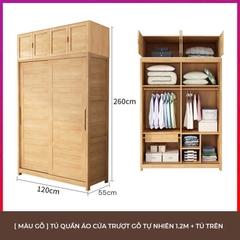 Tủ Quần Áo Cửa Trượt Gỗ Tự Nhiên