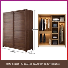Tủ Quần Áo Cửa Trượt Gỗ Tự Nhiên