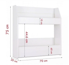 Kệ Rượu Treo Tường 2 Tầng Gỗ MDF Sơn Trắng Hiện Đại