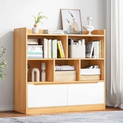 Tủ Kệ Sách Gỗ MDF Phối Trắng Hiện Đại Đa Năng