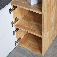 Kệ Sách Gỗ Tự Nhiên Phối Trắng Đứng Hiện Đại