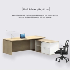 Bàn Giám Đốc Chữ L Gỗ Công Nghiệp Hiện Đại