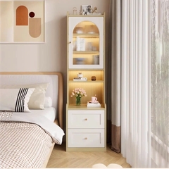 Tủ Đầu Giường Kết Hợp Tủ Trưng Bày Led Hiện Đại