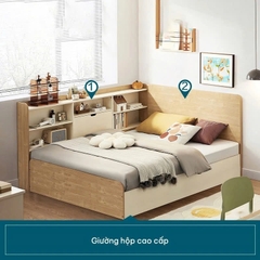 Giường Ngủ Hiện Đại Đầu Bọc Nệm Gỗ Tự Nhiên