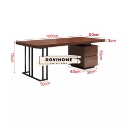Bàn làm việc chân thép tích hợp tủ đồ BLV02