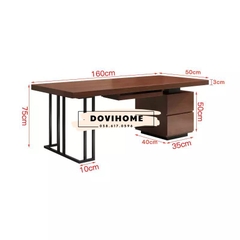 Bàn làm việc chân thép tích hợp tủ đồ BLV02
