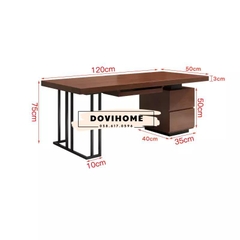 Bàn làm việc chân thép tích hợp tủ đồ BLV02