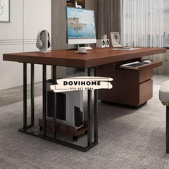 Bàn làm việc chân thép tích hợp tủ đồ BLV02