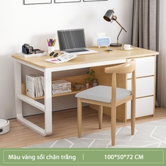 Bàn làm việc chân kim loại đi kèm tủ để đồ tiện lợi BLV03