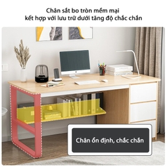 Bàn làm việc chân kim loại đi kèm tủ để đồ tiện lợi BLV03