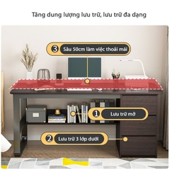 Bàn làm việc chân kim loại đi kèm tủ để đồ tiện lợi BLV03