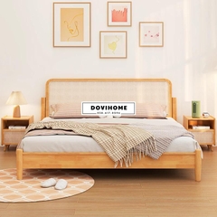 Giường Ngủ Gỗ Tự Nhiên Thiết Kế Thanh Lịch M42