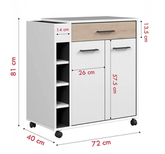Tủ Bếp Đa Năng Hiện Đại Có Bánh Xe Di Chuyển