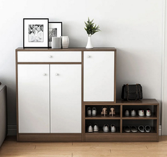 Kệ Để Giày Hiện Đại Kèm Tủ Trang Trí