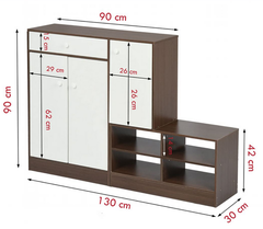 Kệ Để Giày Hiện Đại Kèm Tủ Trang Trí