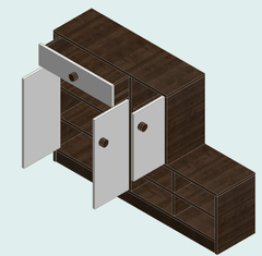 Kệ Để Giày Hiện Đại Kèm Tủ Trang Trí