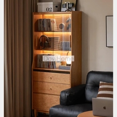 Tủ Trưng Bày Kết Hợp Ngăn Kéo Gỗ Tự Nhiên