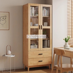 Tủ Gỗ Trưng Bày Kính Hiện Đại 4 Cánh