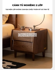 Tab Đầu Giường Gỗ Tự Nhiên Hiện Đại 2 Ngăn