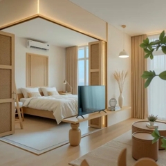 Phòng ngủ không gian mở với diện tích nhỏ