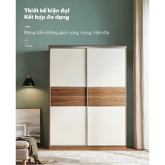 Tủ Quần Áo Gỗ Công Nghiệp MDF Cửa Lùa Hiện Đại