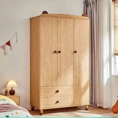 Tủ Quần Áo Gỗ Tự Nhiên 3 Cánh Hiện Đại