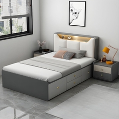 Giường Gỗ Công Nghiệp Hiện Đại Có Ngăn Kéo