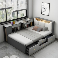 Giường Gỗ Công Nghiệp Hiện Đại Có Ngăn Kéo