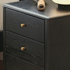 Tủ Giường Gỗ 3 Ngăn Kéo Màu Đen Than Cổ Điển