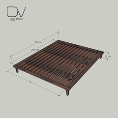Giường gỗ M20 phong cách Hàn Quốc hiện đại tối giản