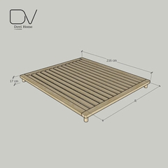 Giường gỗ  M22A - Giường bệt chân tròn