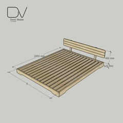 Giường gỗ M4 - Giường bệt đơn giản