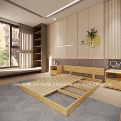 Giường decor gỗ tự nhiên giá rẻ – Mẫu đẹp, bền, giá tốt M10