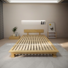 Giường M17 - Giường gỗ đơn giản có tựa kết hợp chân hộp