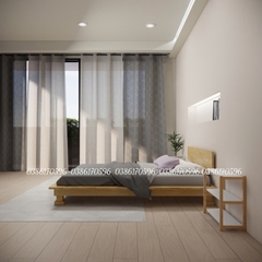 Giường M17 - Giường gỗ đơn giản có tựa kết hợp chân hộp