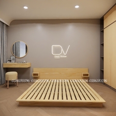 Giường gỗ M15 - Mẫu giường tựa kín tap treo 2 bên