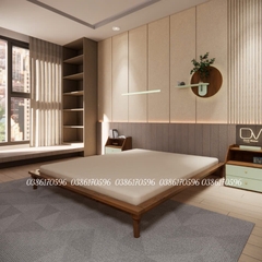 Giường gỗ M20 phong cách Hàn Quốc hiện đại tối giản