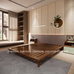 Giường gỗ M20 phong cách Hàn Quốc hiện đại tối giản