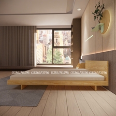 Giường gỗ DV4 - Giường ngủ Decor có tựa đầu phong cách tối giản