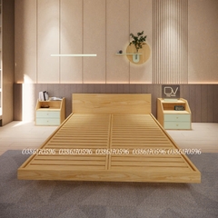 Giường gỗ DV4 - Giường ngủ Decor có tựa đầu phong cách tối giản