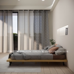 Giường gỗ  M22 - Giường gỗ decor kết hợp chân sắt sơn tĩnh điện