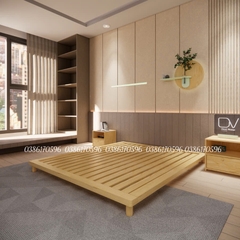 Giường gỗ  M22A - Giường bệt chân tròn